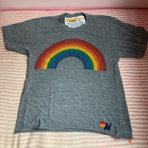 aviator nation rainbow boyfriend tee size xs